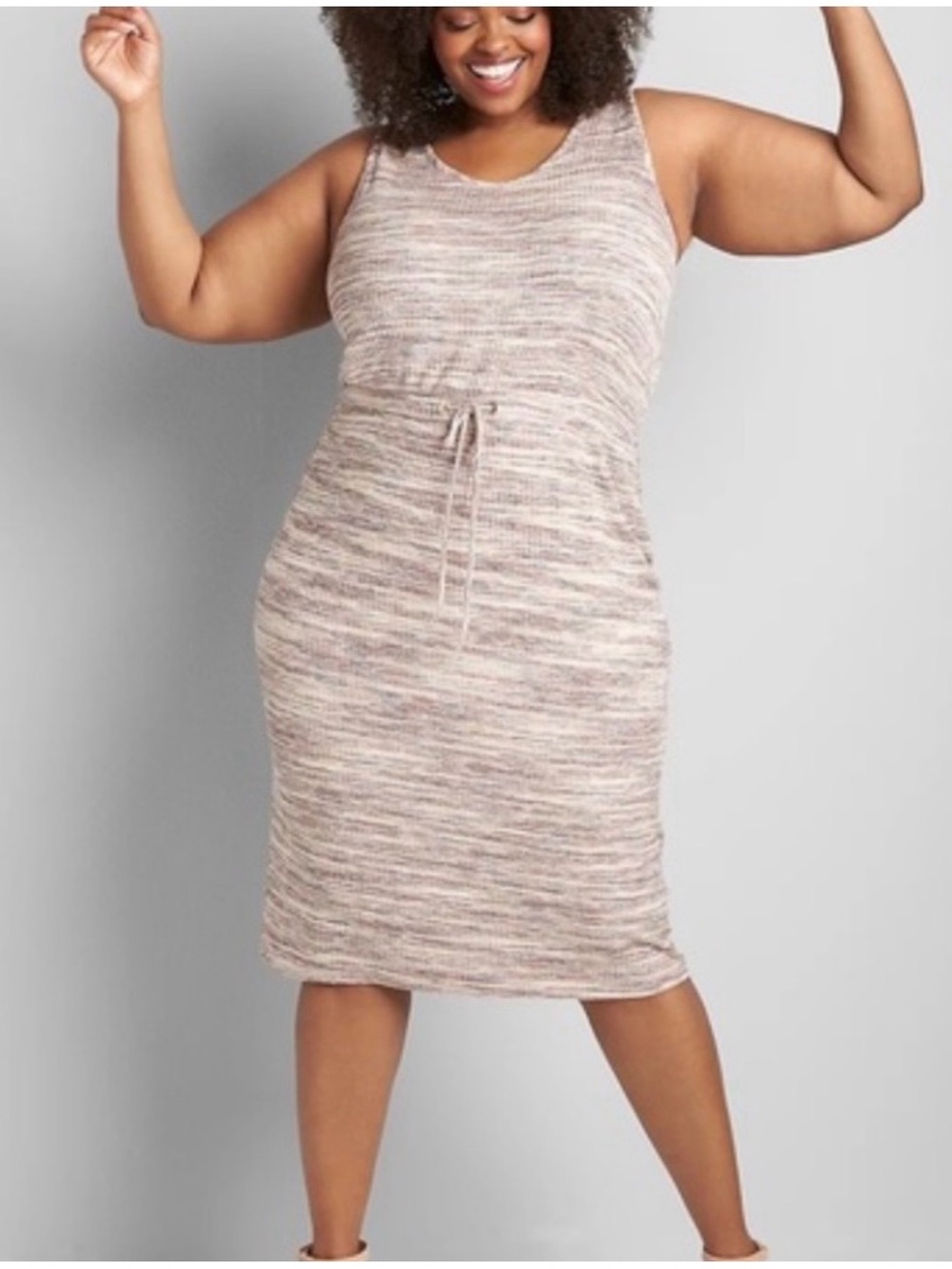NWT Lane Bryant Drawstring Knit Midi Dress